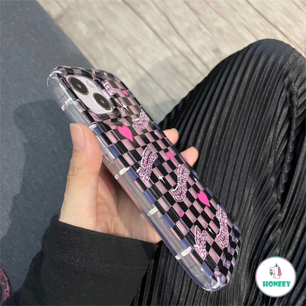 IPHONE Luxury Kisi Cinta Hati Charms Airbag Air Cushion Puff Phone Case Kompatibel Untuk Iphone14 13 12 11 Pro Max Shockproof Lembut TPU Back Phone Cover