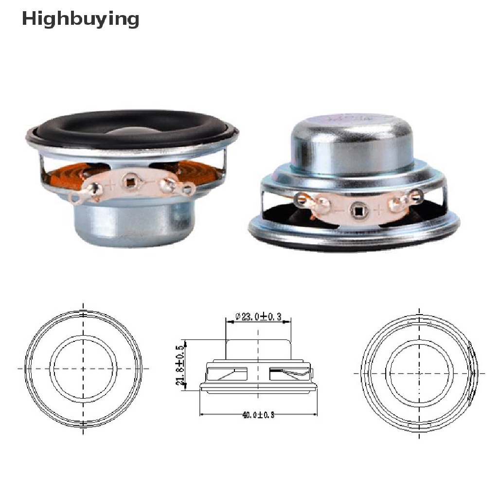 Hbid 40mm Speaker Mini Audio Portable 16core 4ohm 5W Speaker Jangkauan Lengkap Karet Samping Neodymium Besi Boron Speaker Magnet Glory