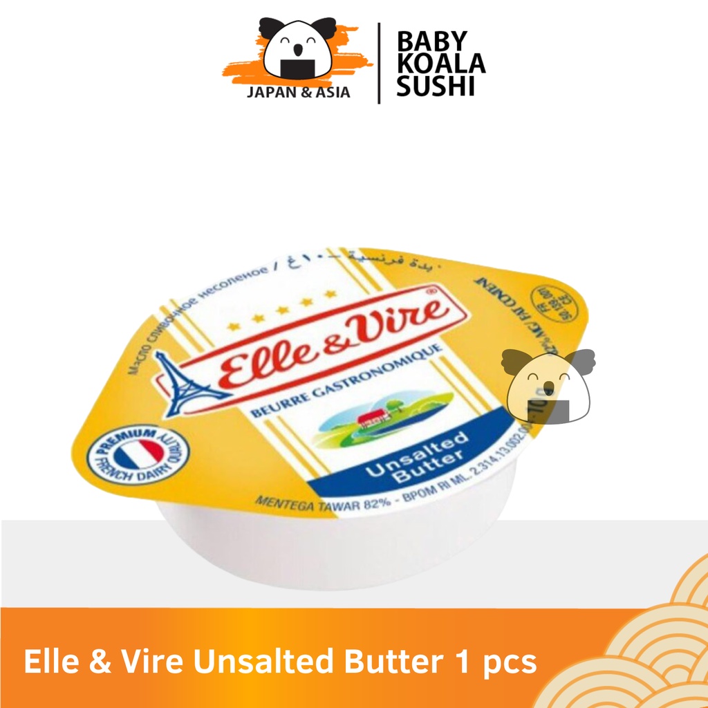 Elle &amp; Vire Butter Portion Microcup Unsalted 10 g | Butter MPASI