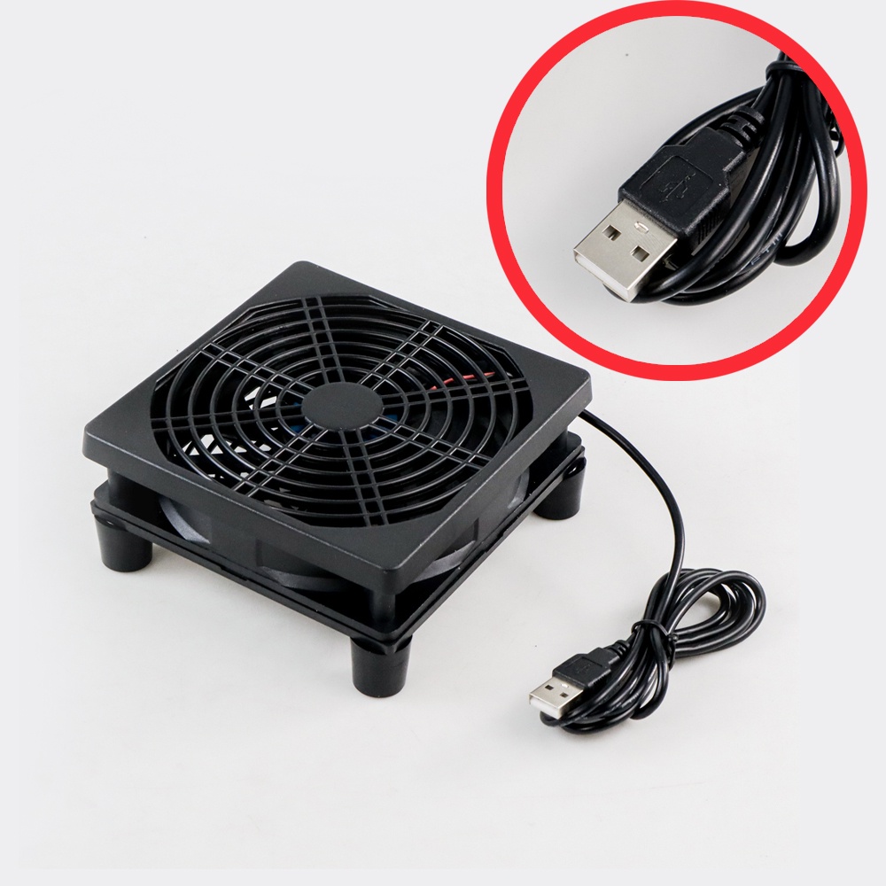 Pendingin Set Top Box Router Fan Cooler Cooling Case DIY USB 120mm - SX120 - Black
