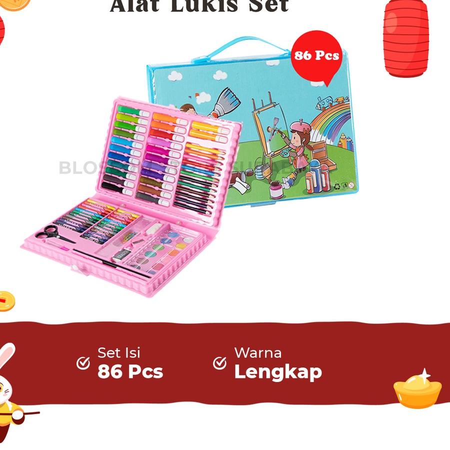 

✓ Crayon Anak Set Koper 86Pcs In 1 Krayon Mewarnai Anak - Blossom Kids Big Sale !