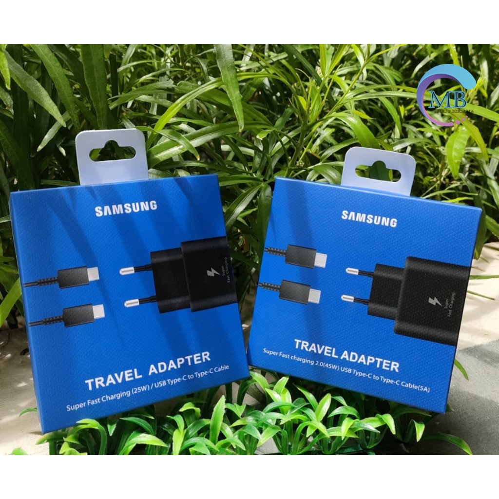 Super Fast Charging 25W Charger Cashan tc Samsung Note20 S20 S21 Ultra s22 s22ultra s22+ A32 A52 A72 a80 a90 A33 A53 A73 S20+ S21 ultra note10 Note10+ A70 A71 Z FLIP 3 Z FLIP 4 Z FOLD 3 Z FOLD 4 Type-C Original pack biru MB4275