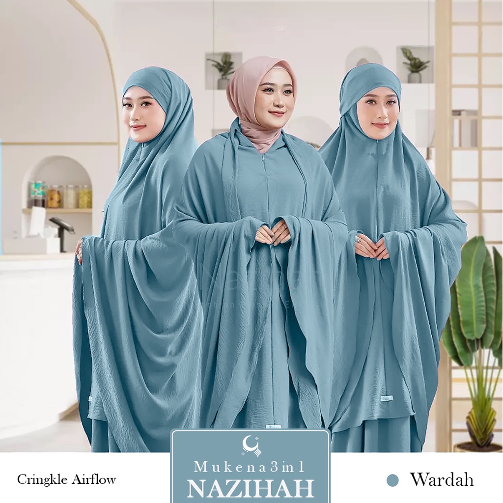 MUKENA NAZIHAH Mukena Crinkle Airflow 3in1 Premium Resleting Ayra