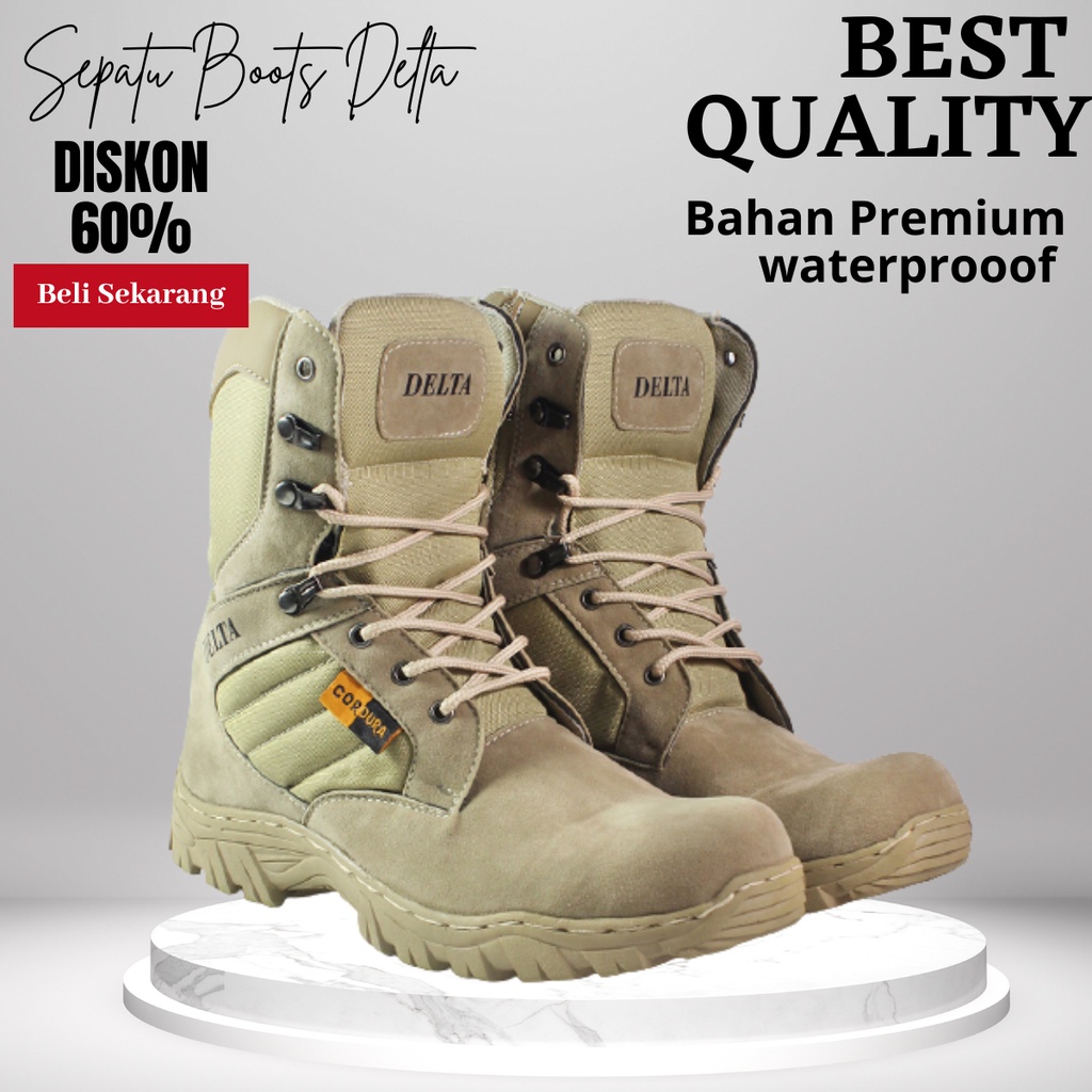 SEPATU PDL PRIA SEPATU BOOTS DELTA TINGGI BAHAN SUEDE SEPATU PDL TNI POLRI SECURITY SATPAM