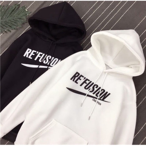 Jaket Sweater Hoodie Re'fusion Hitam