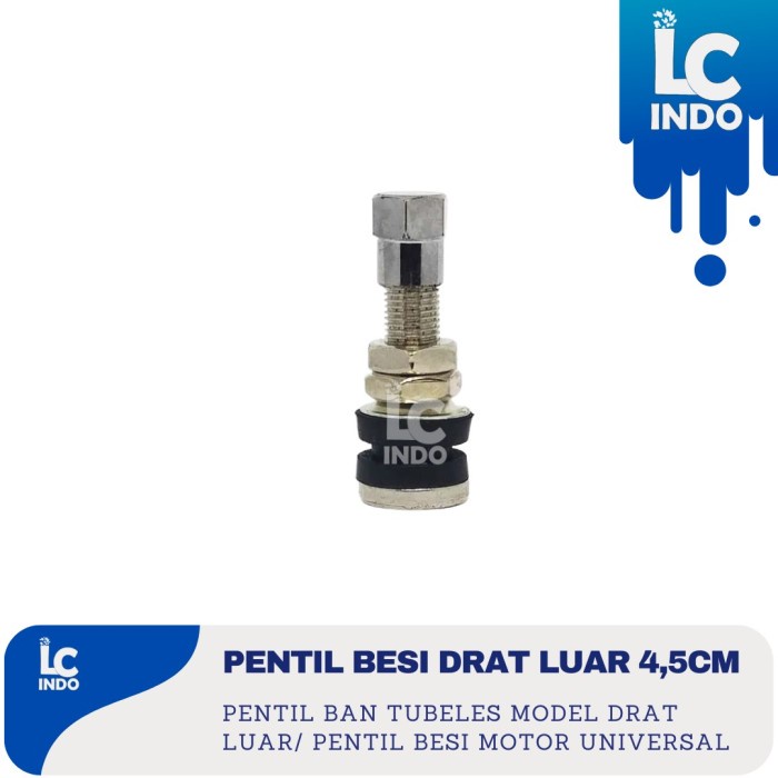 Pentil Tubeless Besi Drat atas / Pentil ban motor Drat luar bahan besi