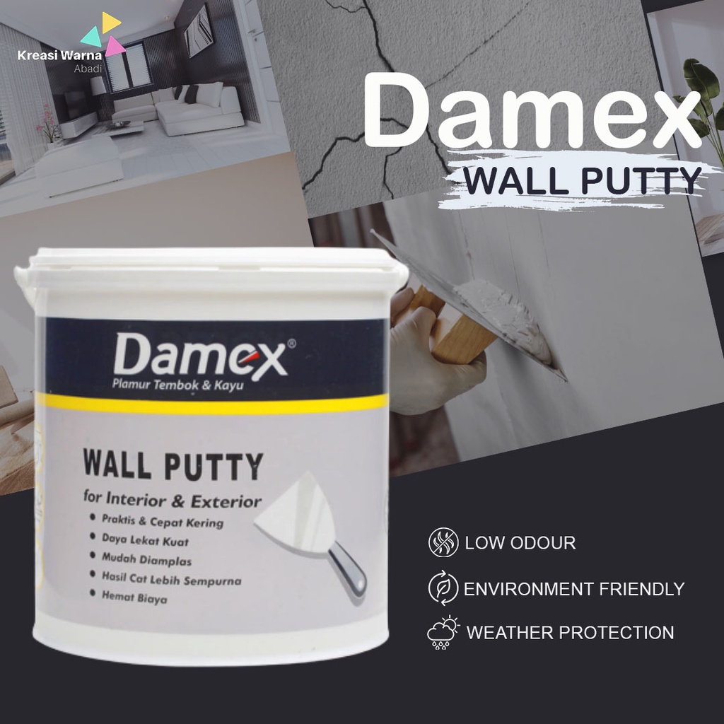 Damex Wall Putty Cat Plamir Tembok 1kg