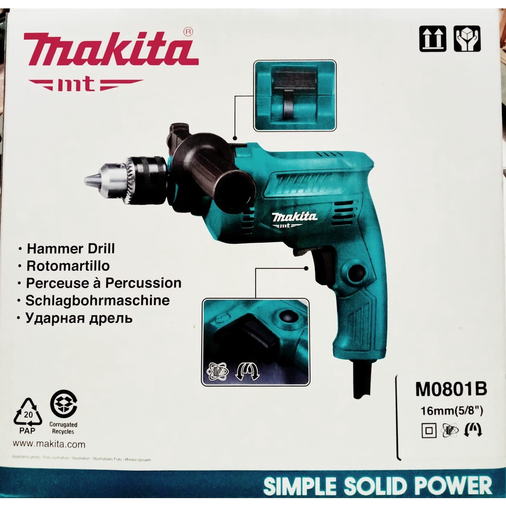 MESIN BOR LISTRIK 13MM IMPACT DRILL BETON BOLAK BALIK MAKITA M0801B MURAH BERKUALITAS