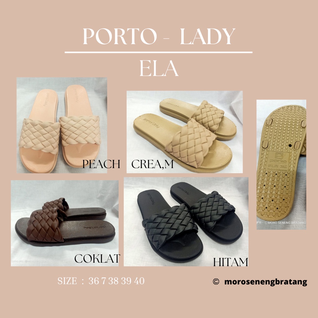 PORTO LADY ELA 021 sandal selop wanita karet size 36 37 38 39 40
