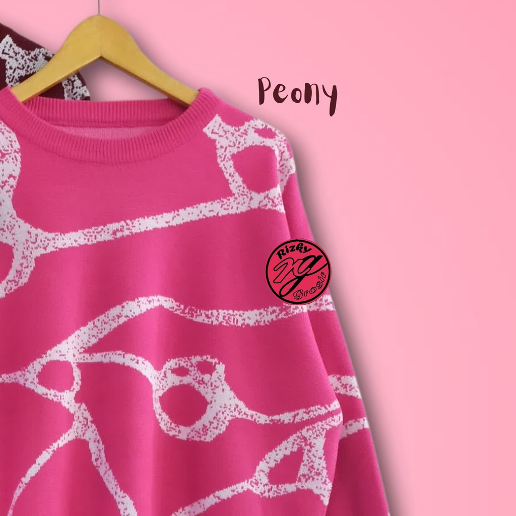rizkyfashionrajut/Silvana sweater wanita motif abstarc