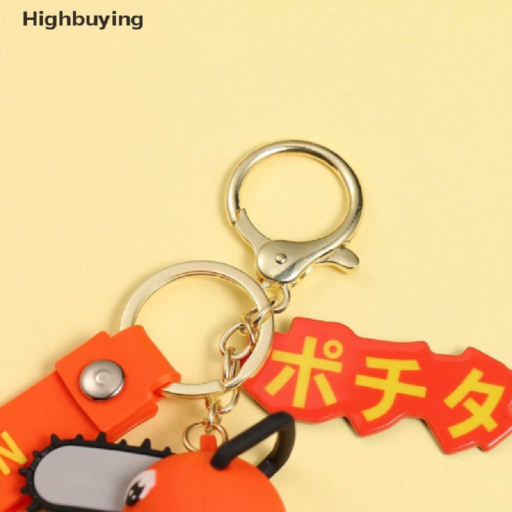 Hbid New Anime Chain Man Keychain Lucu Lembut Karet Pochita Gantungan Kunci Mobil Denji Makima Key Chains Bag Pendant Key Holder Pasangan Hadiah Glory