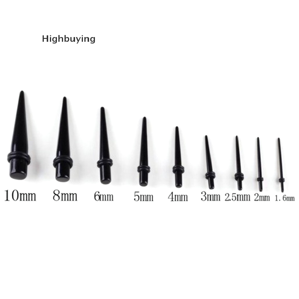 Hbid 2Pcs Kit Peregangan Telinga 00G-16G Tapers Plug Tunnel Stretcher Black Glory