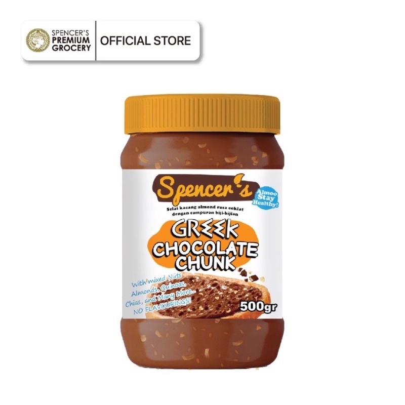 

Spencer's Chia Greek Spread (500gr) - Chocolate, Cookies and Cream, Strawberry Spencers Selai Sehat