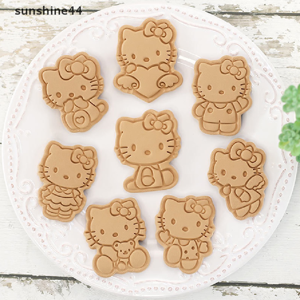 Sunshine 8pcs 3D Cat Bakeware Biskuit Cetakan DIY Cookie Tools Hadiah Kue Decorag Tool.