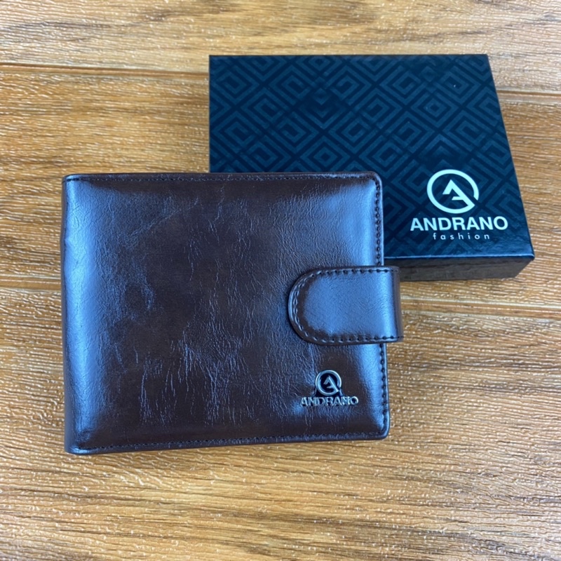 DOMPET PRIA ORIGINAL ANDRANO SEMI KULIT MODEL LIPAT DOMPET PRIA MURAH MERIAH LOGO DOMPET PRIA LIPAT DOMPAT COWOK KULIT SINTETIS