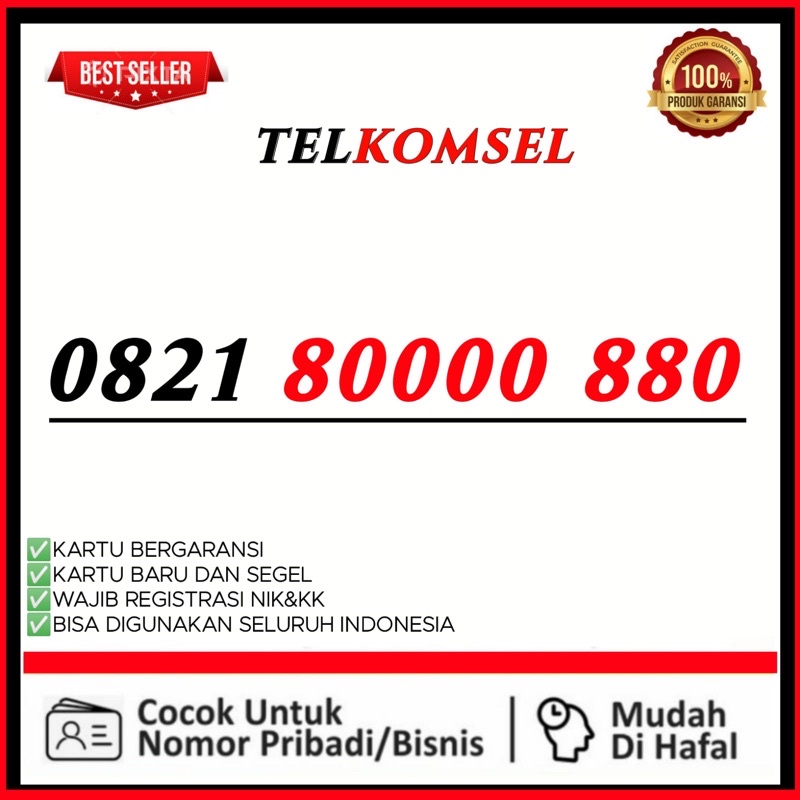 Nomor Cantik Simpati 80000