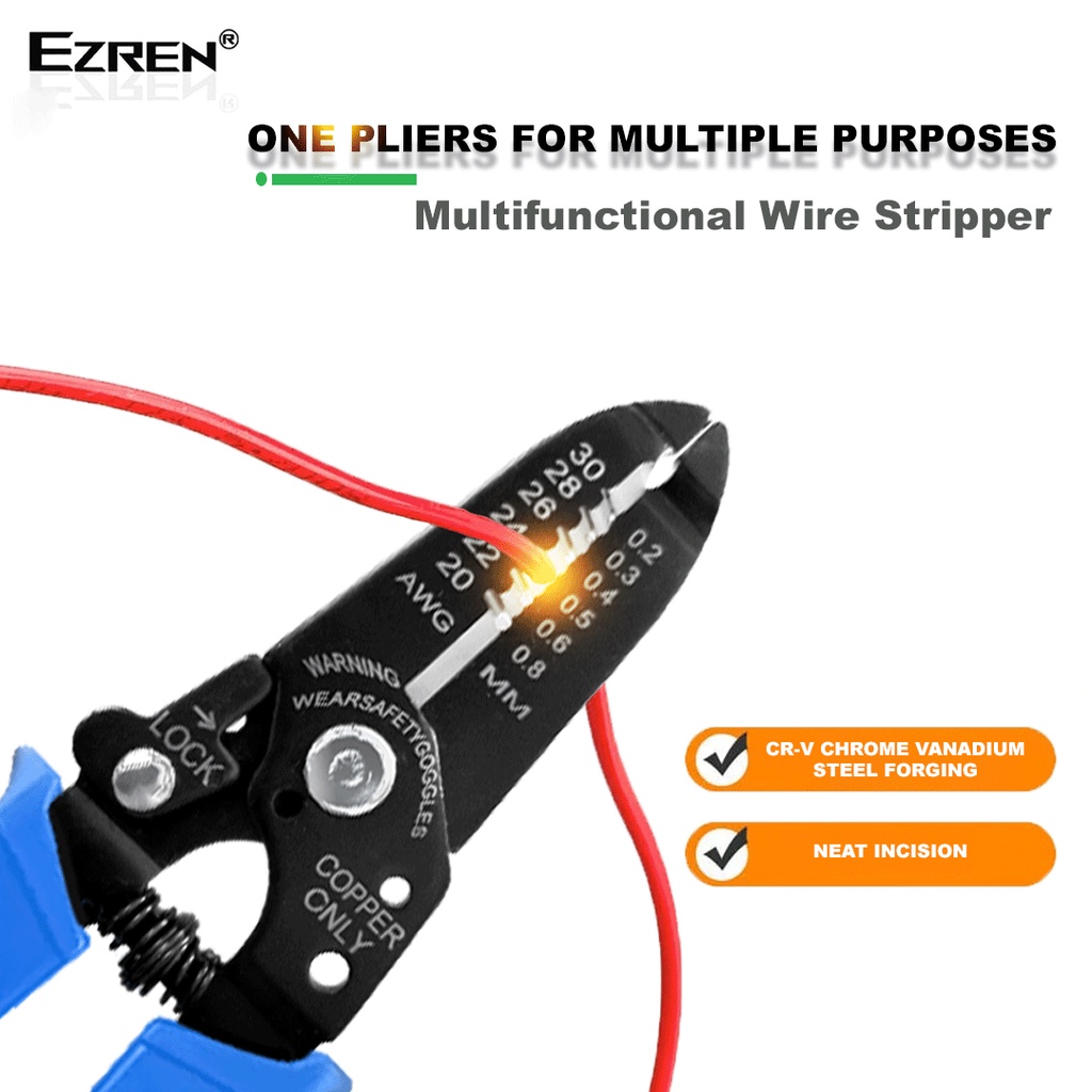 Ezren EZ-5023 Tang Kupas Potong Kabel Wire Stripper Cutter Pliers