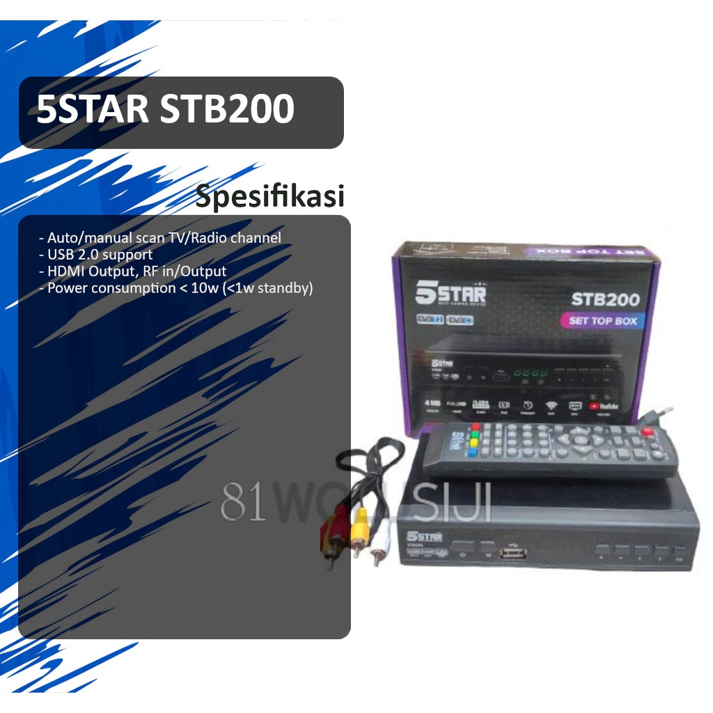 Set top Box 5STAR STB 200 DVB T2 Analog TV to Digital TV