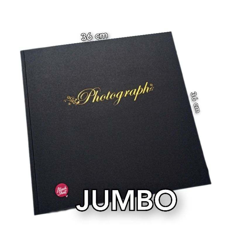 ALBUM FOTO JUMBO BLACK SHEET 10 SHEET 36 X 36 CM New Cover