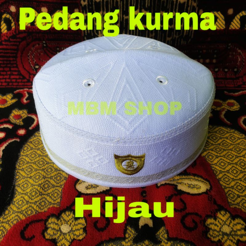 Peci malaysia Kopyah Malaysia Putih Motif logo Pedang Kurma