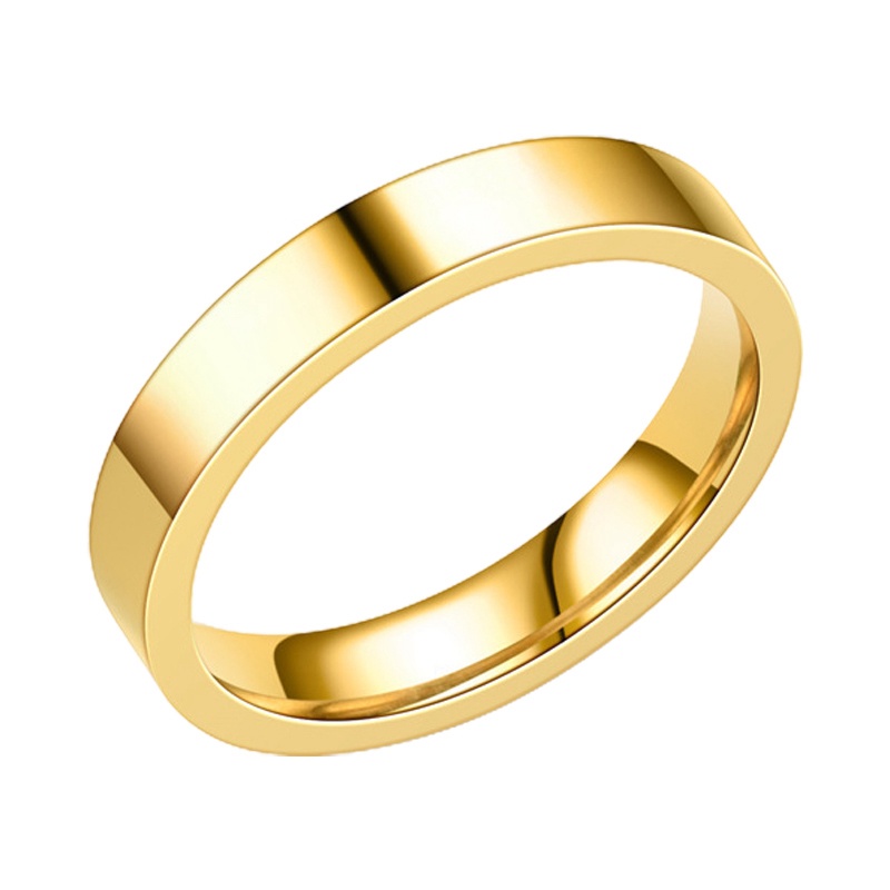 Fashion Stainless Steel Cincin Sederhana 4 mm Glossy Rings Untuk Wanita Pria Pecinta Perhiasan Pernikahan Pertunangan Pesta Fashion Hadiah
