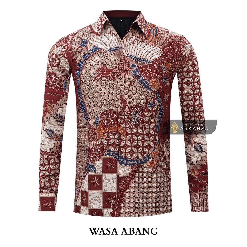 BATIK ARKANZA Motif WASA ABANG Hem Atasan Kemeja Baju Batik  Cowok Laki Laki Slimfit Full Lapis Furing Lengan Panjang Lengan Pendek Original Asli gudangarkanza_0803
