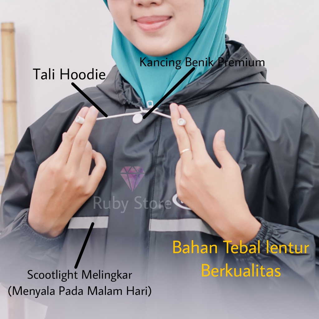 Jas Hujan Mantel Pria Wanita Dewasa Bahan Pvc Tebal Original Mantol Setelan Cewek Cowok Raincoat Motor Anti Rembes Kuat Best Quality