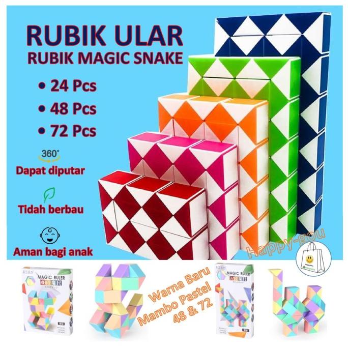 Mainan Montessori Edukasi Puzzle Rubik Ular Magic Snake