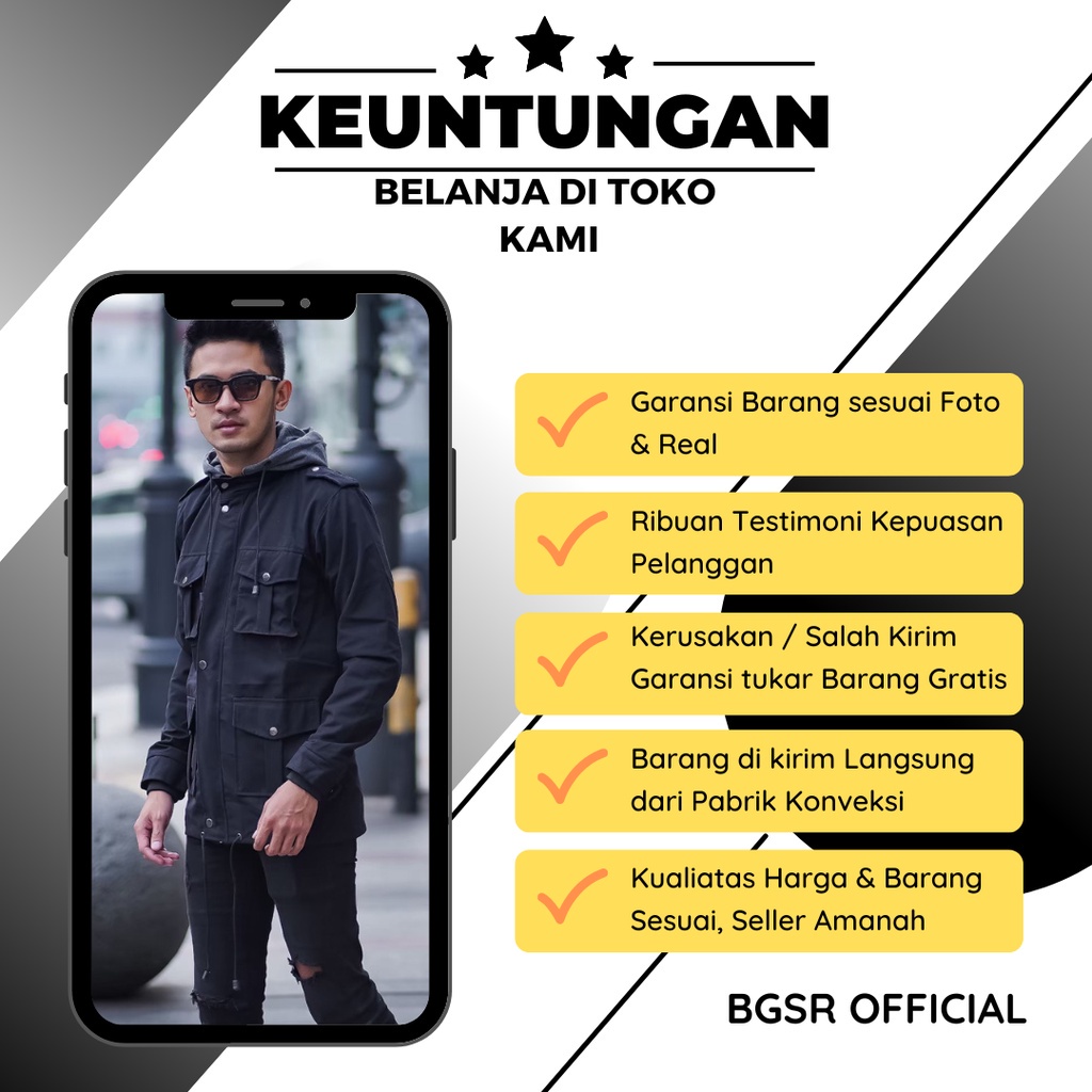 Jaket Parka Pria Long Coat Hoodie Jacket Canvas Tebal Simple Sleting