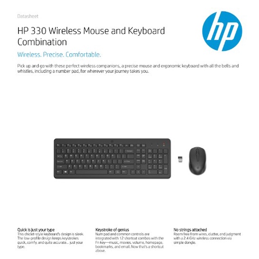 HP 330 Wireless Mouse &amp; Keyboard Combo HP330 HP 330