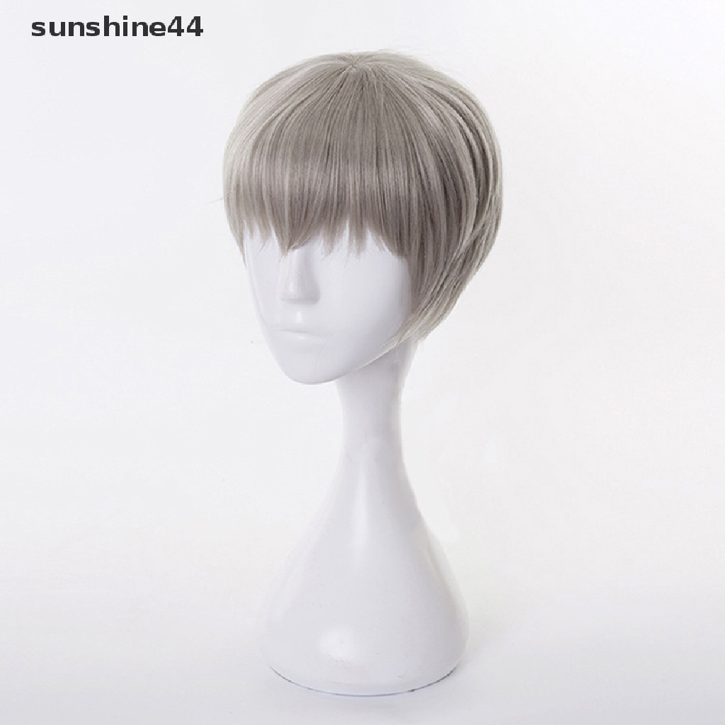 Sunshine Anime Jujutsu Kaisen Toge Inumaki Cosplay Grey Wig Serat Tahan Panas Pendek.