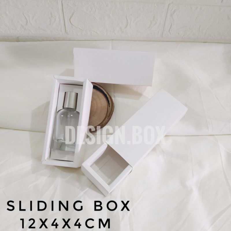 

12PC | SLIDING BOX PUTIH POLOS UK 12X4X4CM | BOX PARFUM