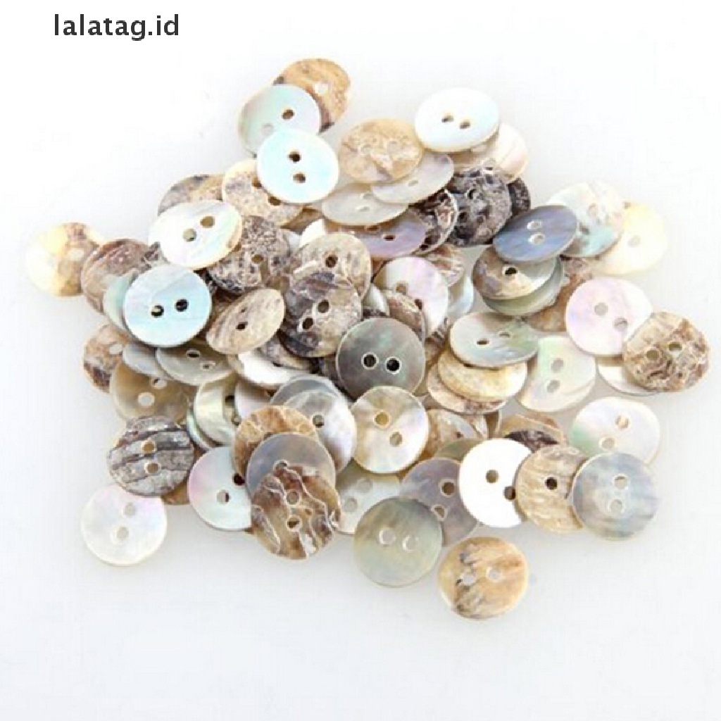 [lalatag] 100pcs/lot Kancing Jahit Batok Bulat Mutiara Asli 10mm [ID]