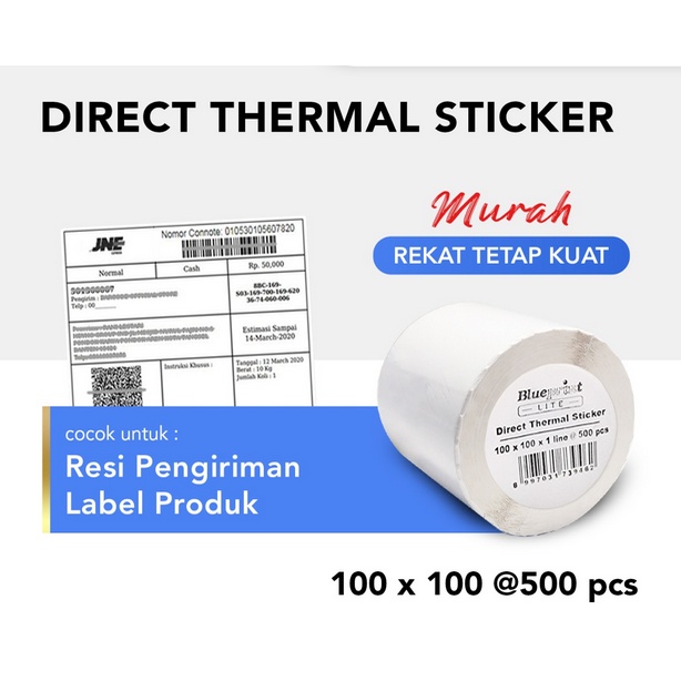 

Blueprint label sticker direct thermal 100x100 isi 500 lembar
