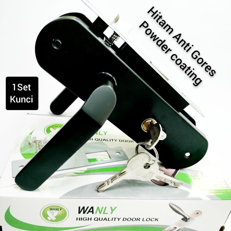 Kunci Pintu Rumah / Handle HITAM 1SET kunci 25cm BESAR / Gagang pintu rumah HITAM Full