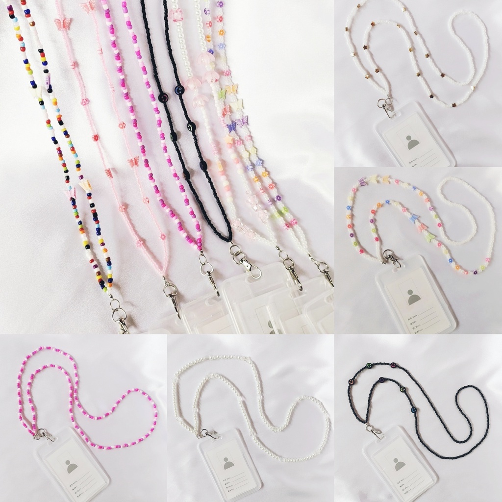 

PART I " LANYARD STRAP KALUNG NAME TAG ID CARD MANIK BEADS LANYARD POD TALI PODS CEWE