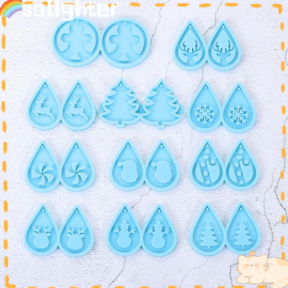 Solighter Anting Cetakan Resin DIY UV Epoxy Menjuntai Crystal Resin Silicone Mold