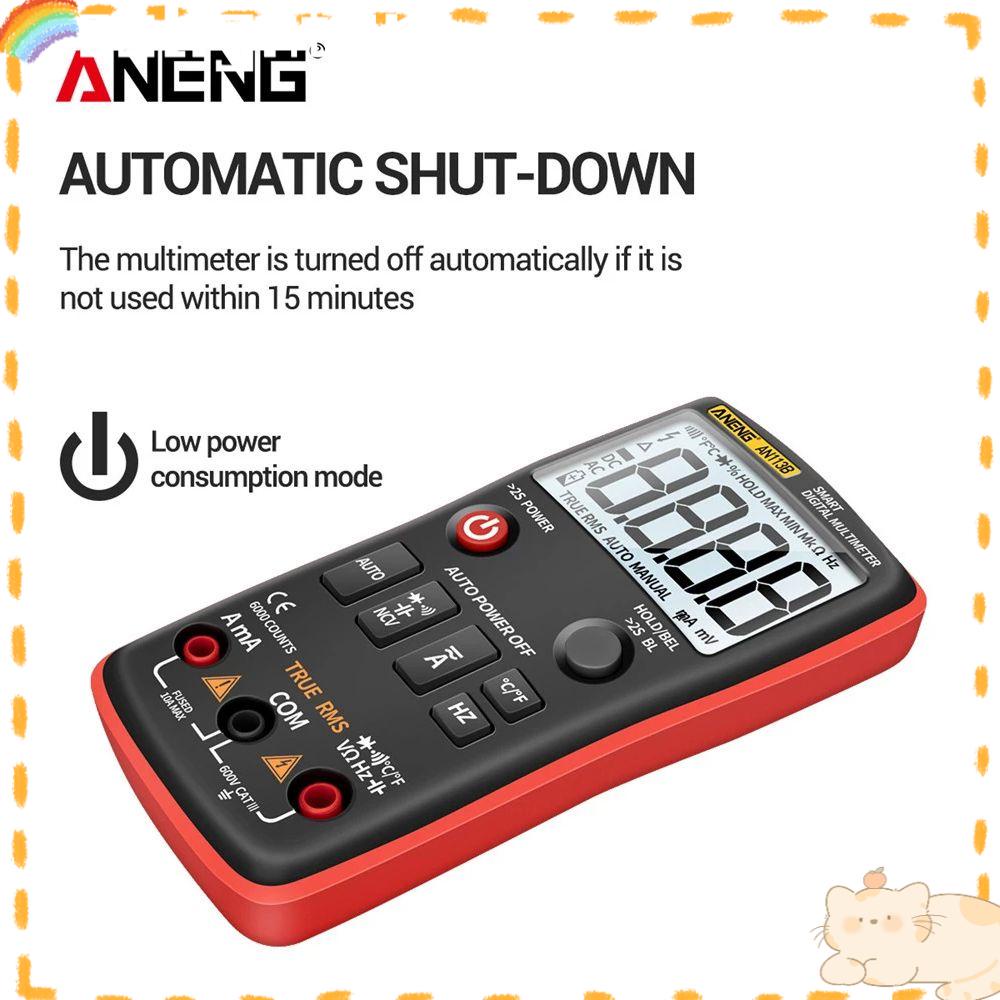 Solighter Digital Smart Multimeter ANENG AN113B Auto-Ranging Dengan Temperature Tester Digital Profesional Meter