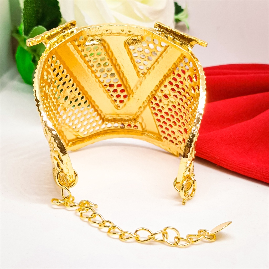 Gelang kendari free cincin pita xuping Perhiasan Lapis Emas 24K gold Gelang Tangan Bracelet Fashion bangle