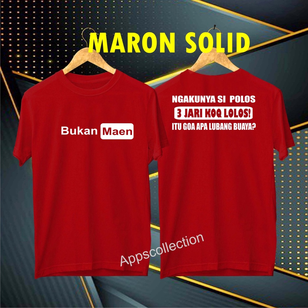 Cod Kaos Ngakunya Sih Polos 3 jari Kuq Lolos Pakaian Pria Dan Pakaian Wanita/Kaos Kata2 Lucu Setrip Hitam Putih Bunga Polos Slim-fitting V-Neck Crew Neck Santai Katun
