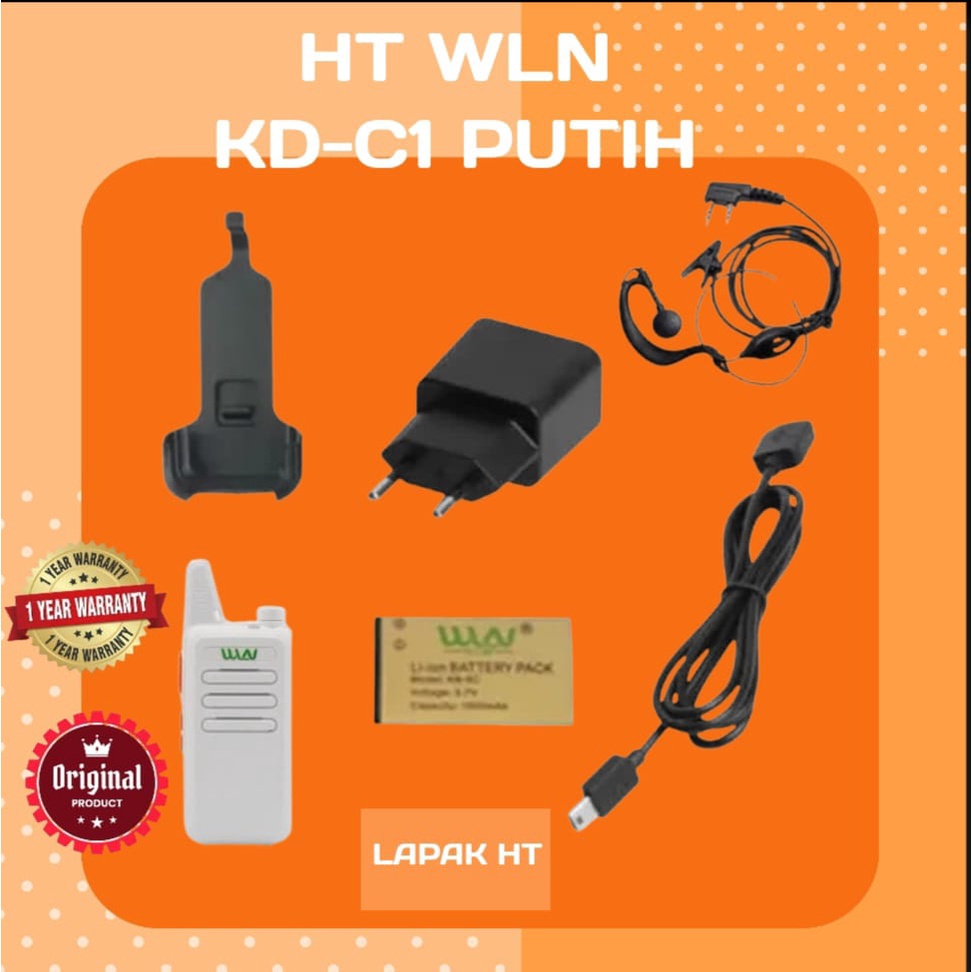HT WLN KD-C1 UHF Putih Garansi Handie Talkie WLAN KDC1
