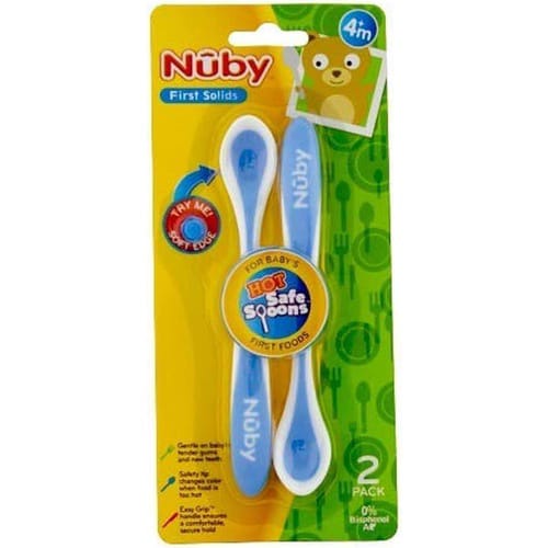 Nuby Hot Safe Spoons 2Pk Sendok Makan Bayi Anti Panas 2 pcs