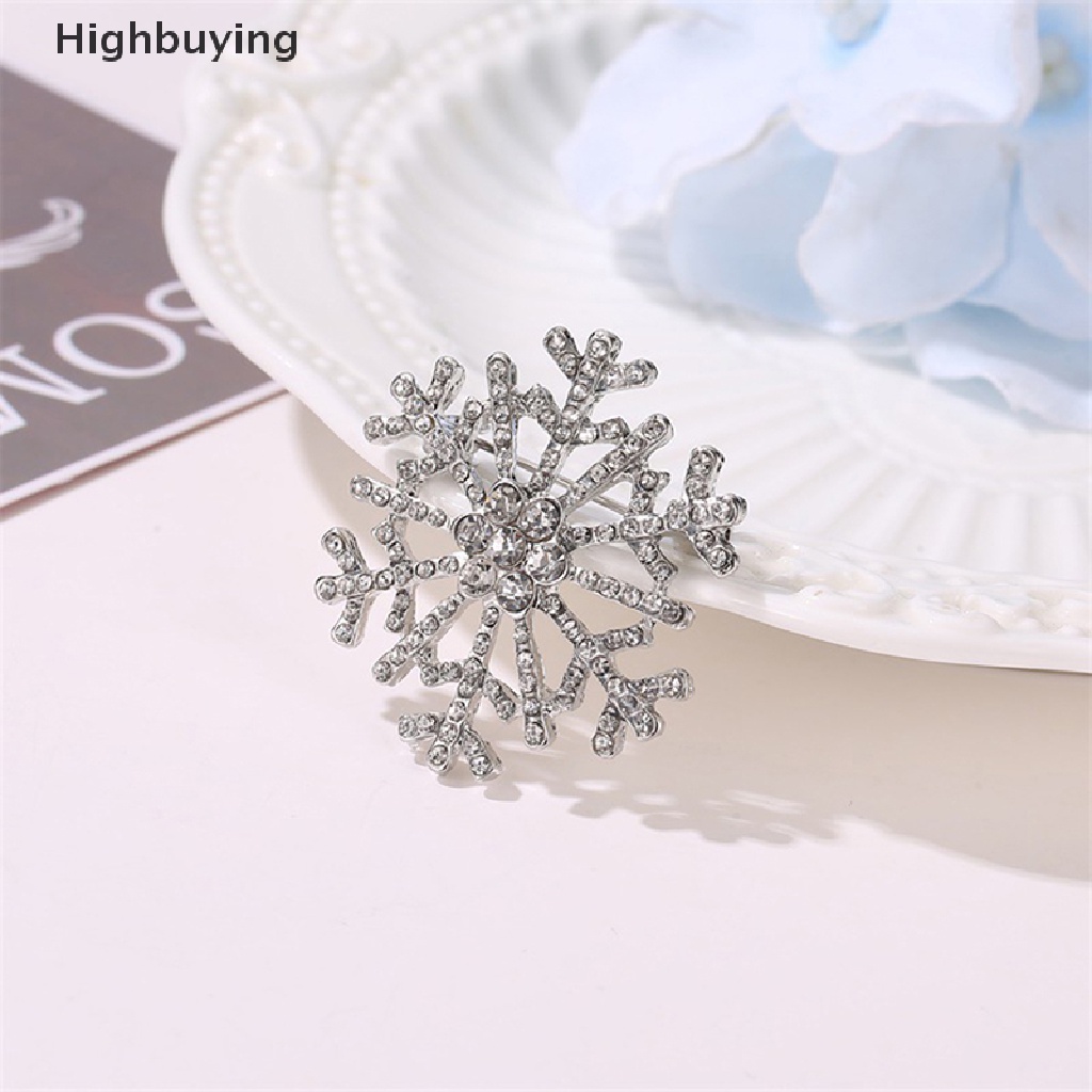 Hbid Pin Baju Berlian Imitasi Bros Snowflake Lapis Emas Silver Untuk Wanita Glory