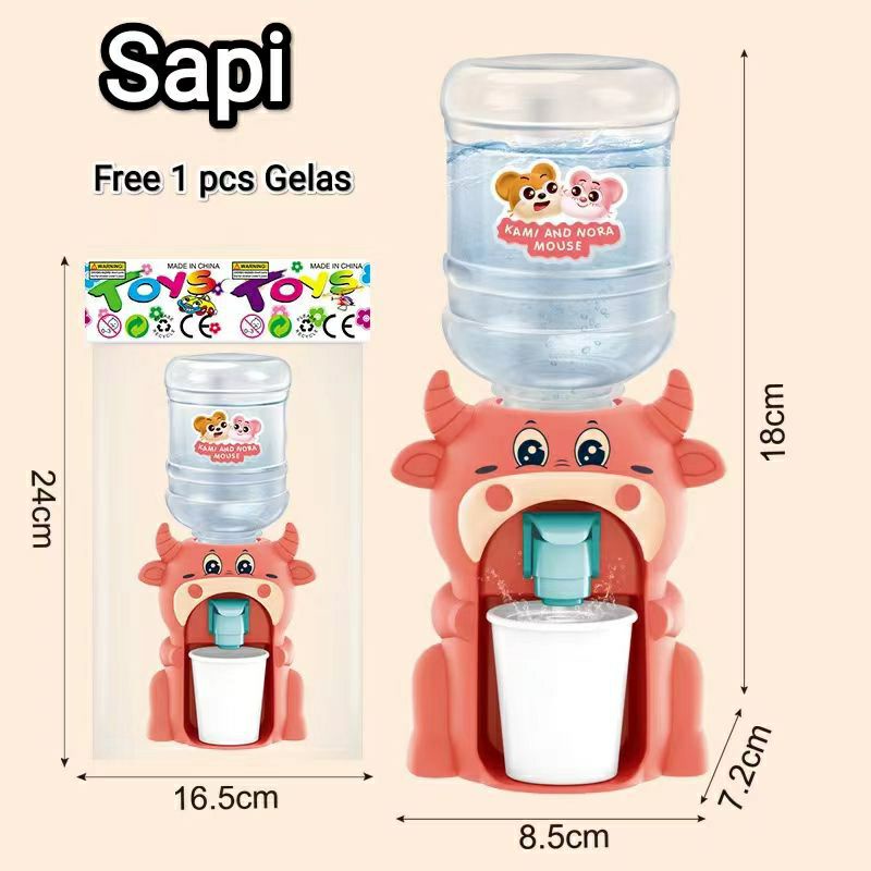 KD1 Dispenser Galon Minum Air Mini Anak Anak / Dispenser Mini Galon Karakter Lucu / Mainan Dispenser Minum Anak Anak / Mini Water Dispenser Karakter / Mainan Mesin Air Minum / Dispenser Air Minum Mini Galon Portable Anak Air Minum Karakter