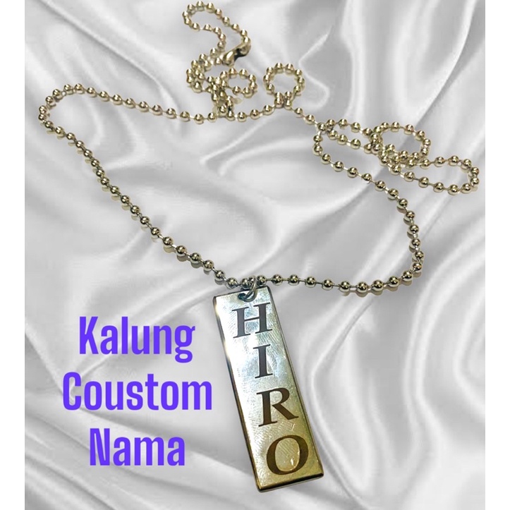 kalung stenlist anti luntur panjang 75cm leomtin kalung PESAN SESUAI NAMAU(GRAFIR LASER)