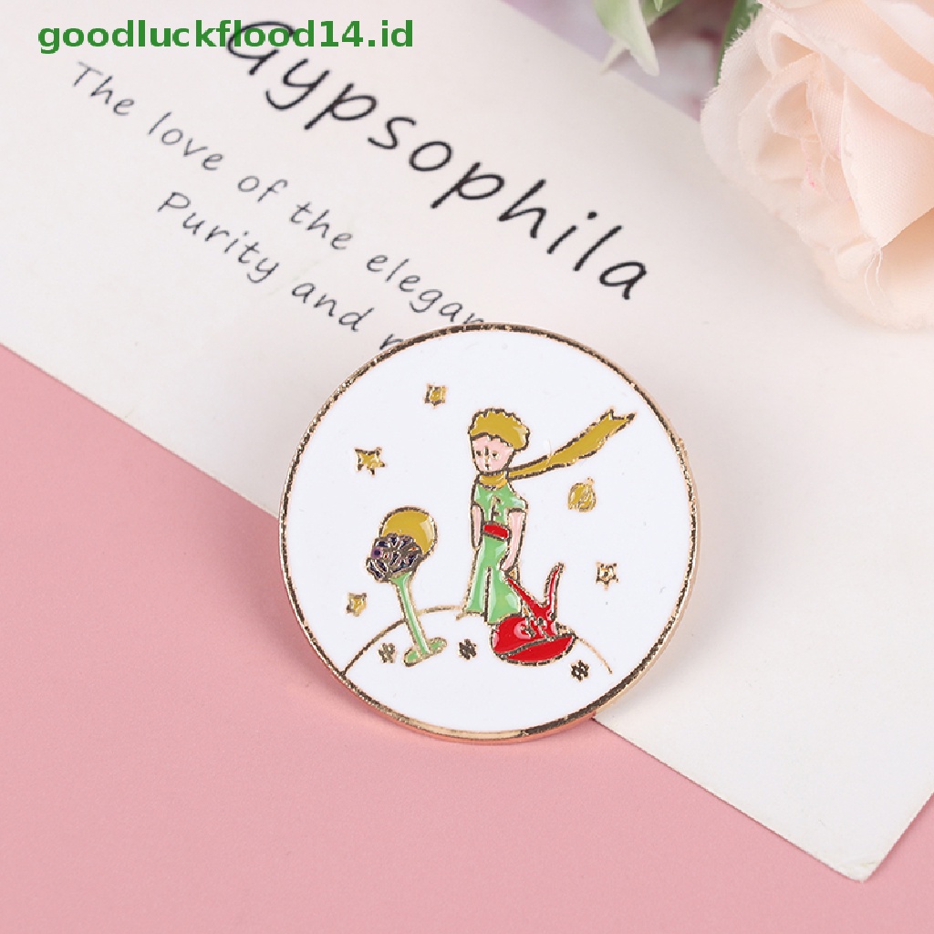 [GOOGFOUR] Planet The Little Prince Fox Rose Pin Klasik Fairy Tale Bros Pin Lencana [Atas]