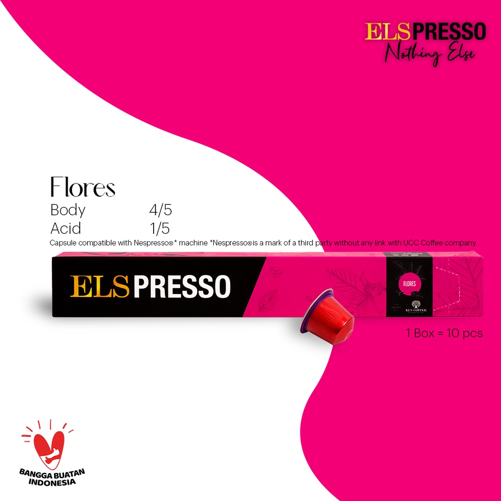 

ELSPRESSO Flores Robusta 10 Kapsul Kopi Coffee Capsule Compatible BPOM M-1147