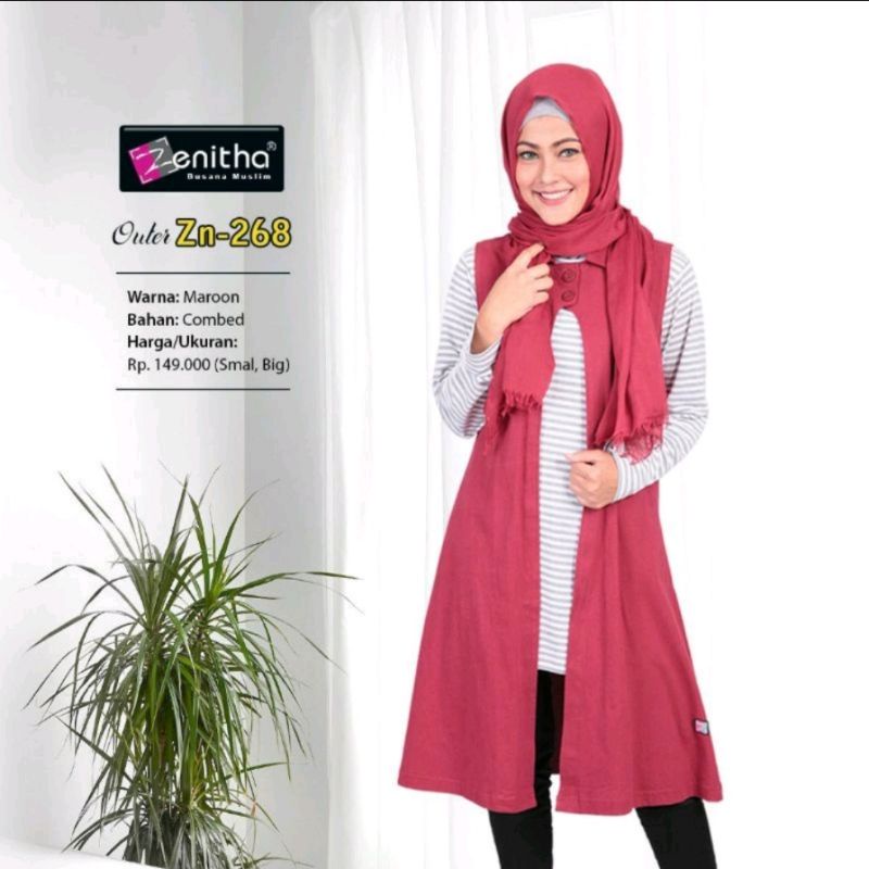 Zn-268 Outer Long Vest Baju Luaran Rompi Panjang Tanpa Lengan By Zenitha