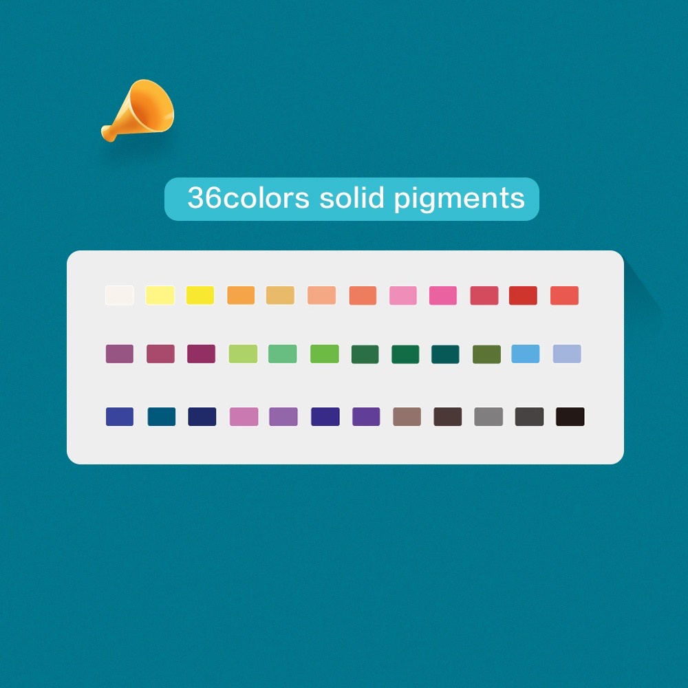 

YUH Deli Solid Watercolor Paint / Set Air Padat Warna Terang Dengan Kuas Air Otomatis 73936-36 &