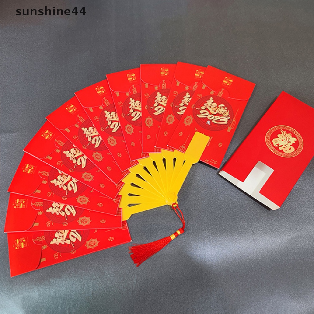 Sunshine 2023tahun Baru Amplop Kelinci Merah Kipas Lipat CNY Creative Foldable.